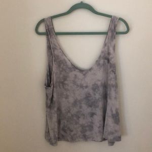 AEO Plus Soft & Sexy Blue & White Tie Dye Tank Top